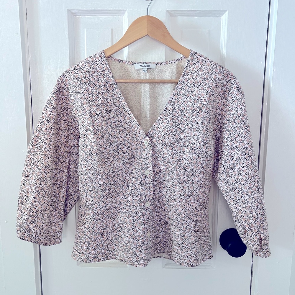 MADEWELL floral peplum top, Size 2